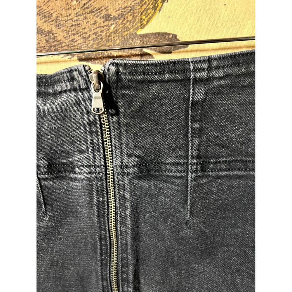 We The Free Denim Mini Skirt 25 Black Front Zip - Picture 2 of 6